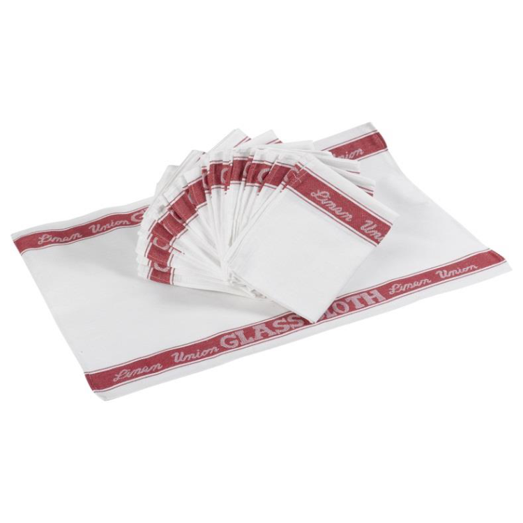 Linen Union Glass Cloth Red
