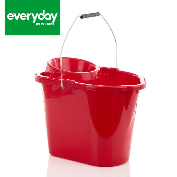 Everyday by Wilsons Budget Oblong Mop Bucket Red 14L