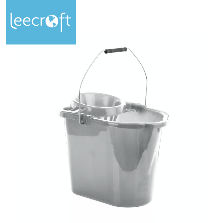 Leecroft Budget Oblong Mop Bucket Silver 14L