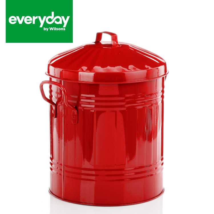 Everyday by Wilsons Metal Mini Bin Red 12 x 10''