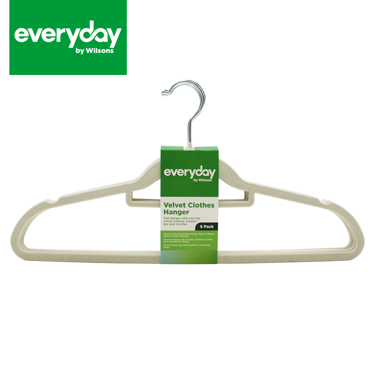Everyday by Wilsons Velvet Hanger Ivory 5pk