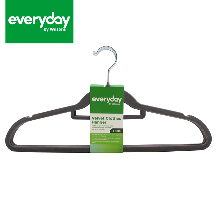 Everyday by Wilsons Velvet Hanger Grey 5pk