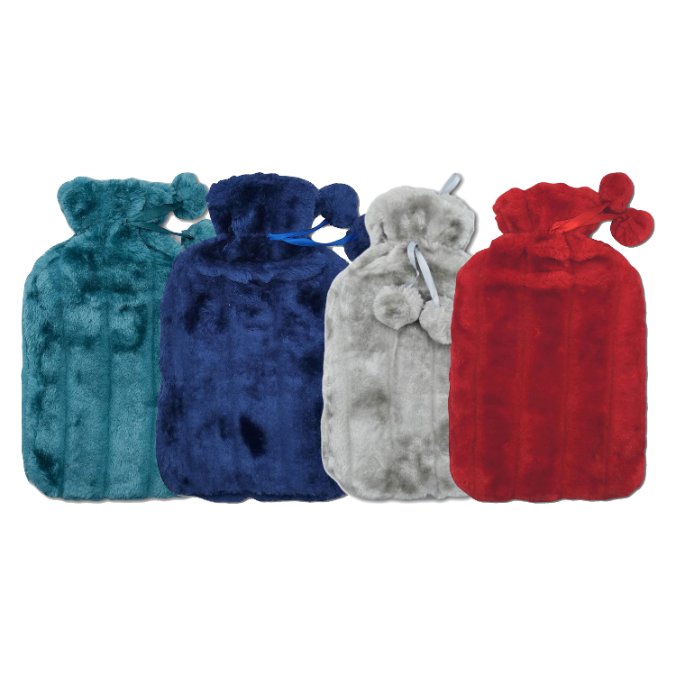 Life Hot Water Bottle Fur Cover Assorted Colours 1.8L 