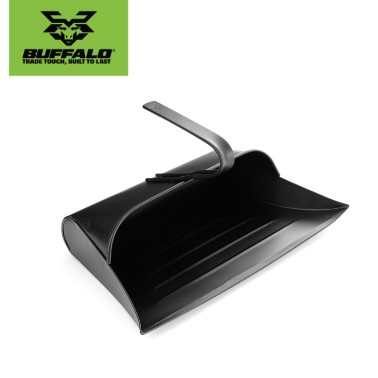 Buffalo Metal Hooded Dustpan Black