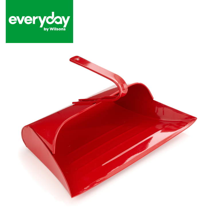 Everyday by Wilsons Metal Hooded Dustpan Red