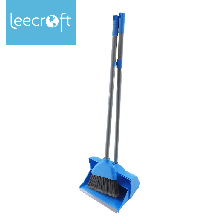 Leecroft Self Closing Dustpan & Brush Blue 