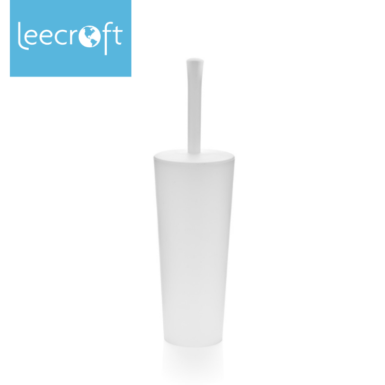 White Round Closed Toilet Brush & Handle 