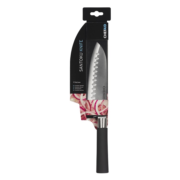 Chef Aid 7'' Santoku Knife with Soft Grip Handle