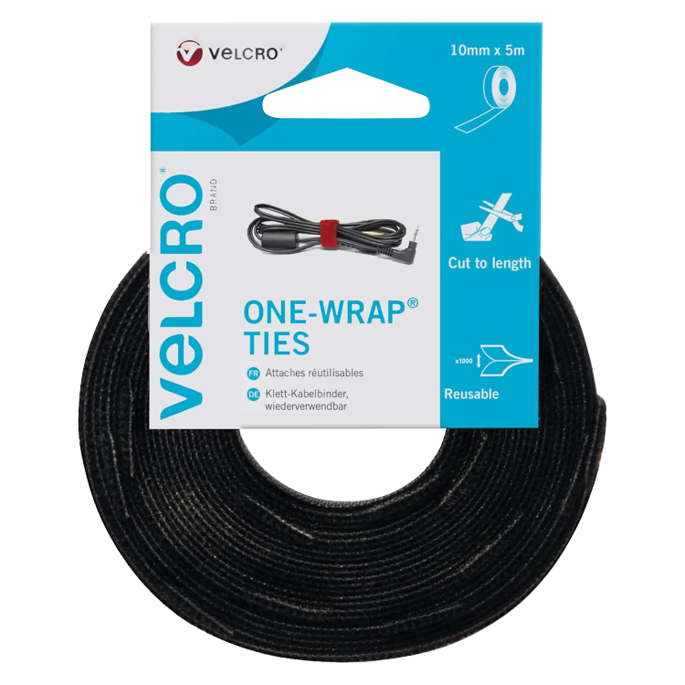 Velcro Reusable Ties 10mm x 5m black