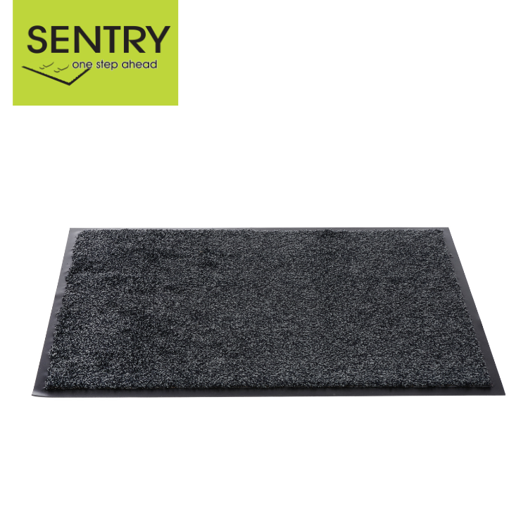 Sentry Barrington Cotton Washable Mat 16 x 24'' Charcoal 