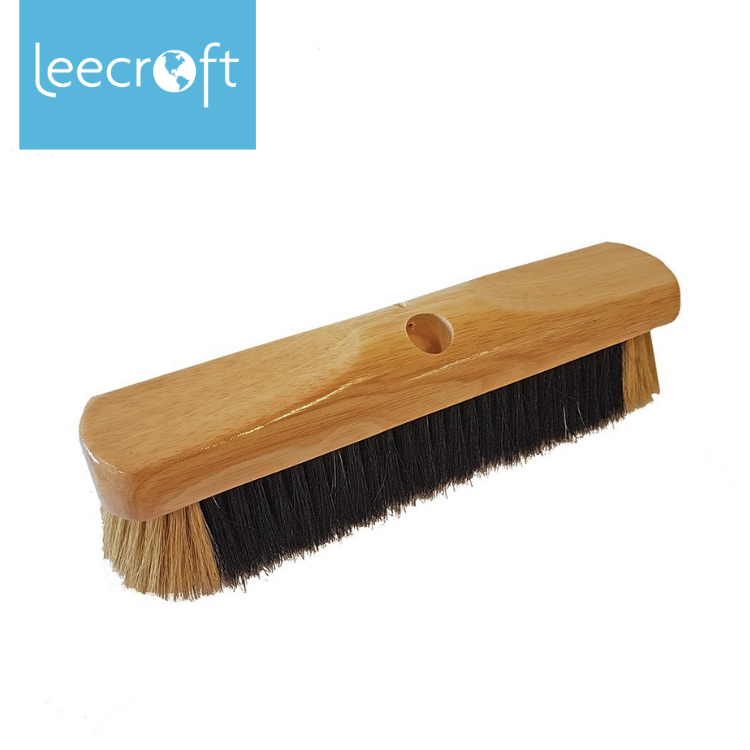 Head Only 12'' Pure Bristle Sweeping Broom Black/White