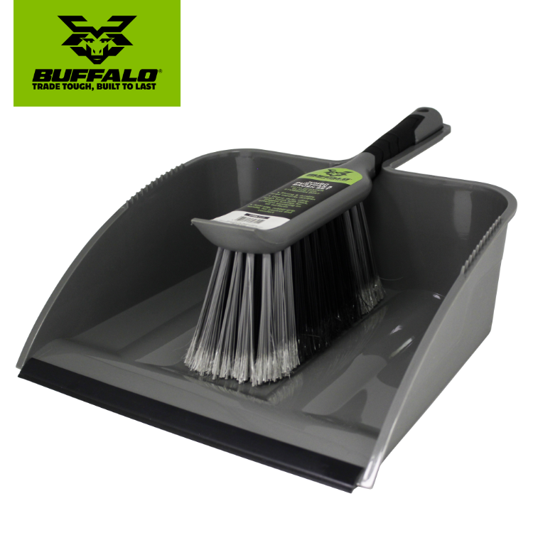Buffalo Jumbo Dustpan & Brush Set Plastic
