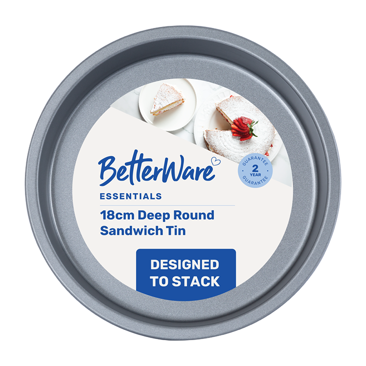 Betterware Essentials Round Sandwich Tin 18cm
