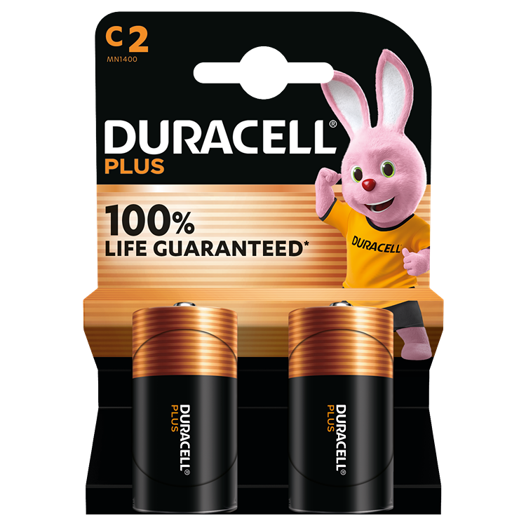 Duracell Plus Power MN1400 C Battery 2pk