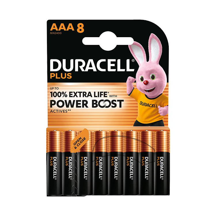 Duracell Plus Power Boost MN2400 AAA Battery 8pk