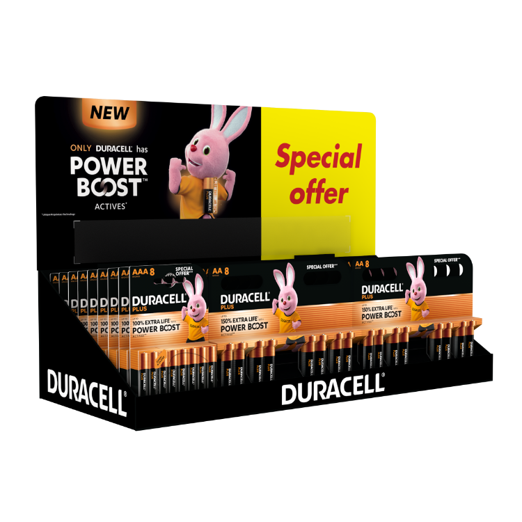 Duracell Plus Power Boost Battery Special CDU 24 x AA 8pk & 14 x AAA 8pk