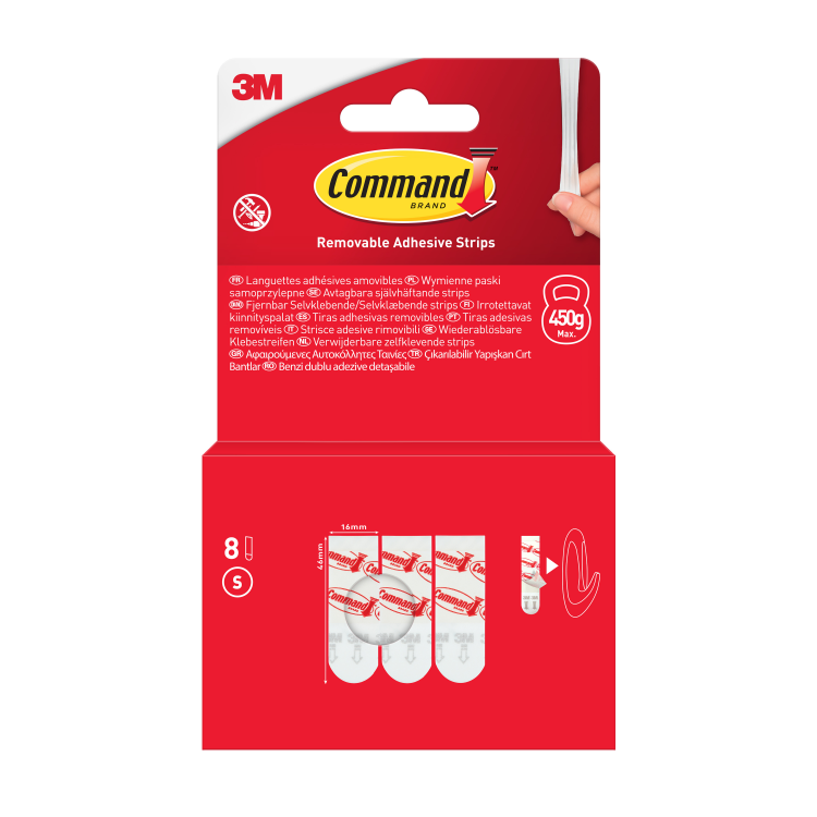 17022-8-EU Command Small Removable Adhesive Strips 8pk
