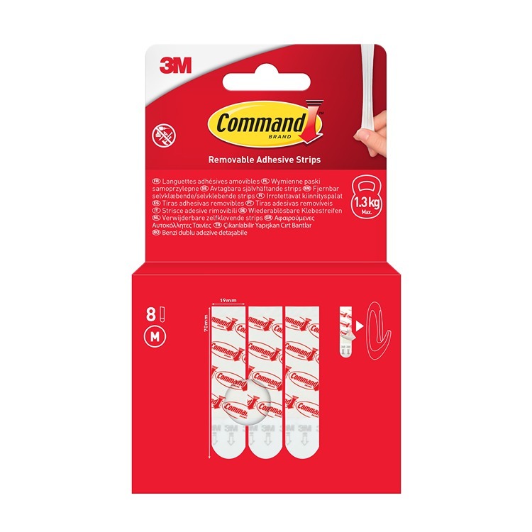 17021-8-EU Command Medium Adhesive Strips 1.3kg 8pk
