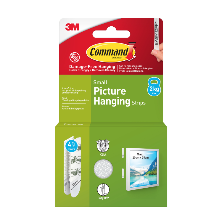 17202WHI-4-UKN Command Small Picture Strips 2kg 4pk