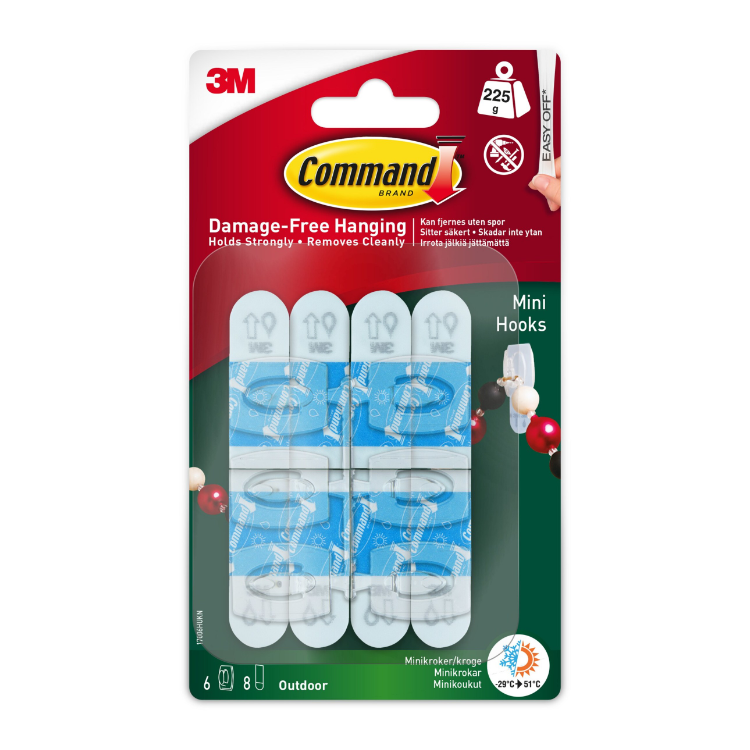 17006H-AW Command Outdoor Mini Hooks 225g 6pk
