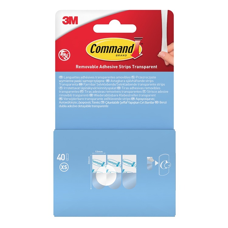 17020CLR-40-EU Command Clear Mini Refill Strips 40pk