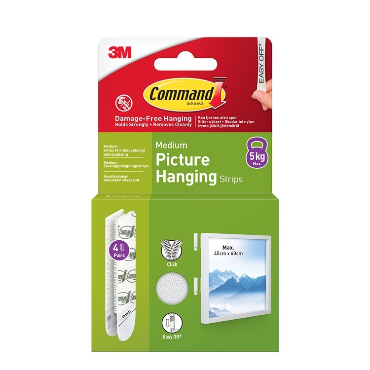 17204WHI-4-UKN Command Medium Picture Strips 5kg 4pk