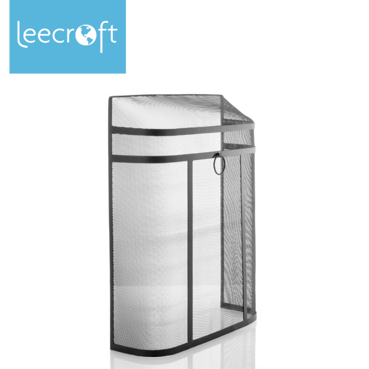 Leecroft Black Heavy Duty Fire Screen 28''