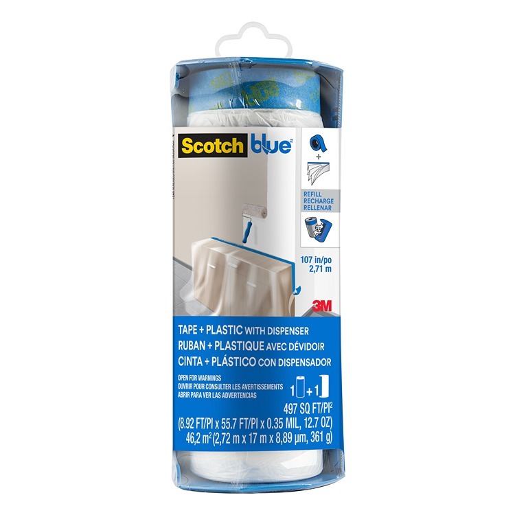 ScotchBlue™ Pre-Taped Painters Plastic Dispenser 2.72m x 17m