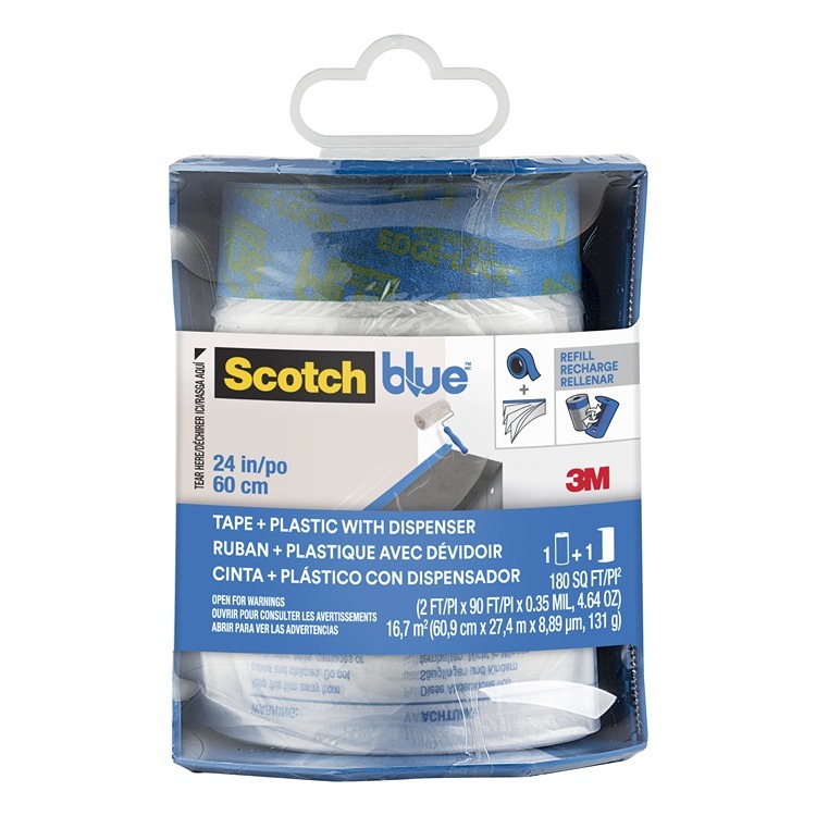 ScotchBlue™ Pre-Taped Painters Plastic Dispenser 61cm x 27m