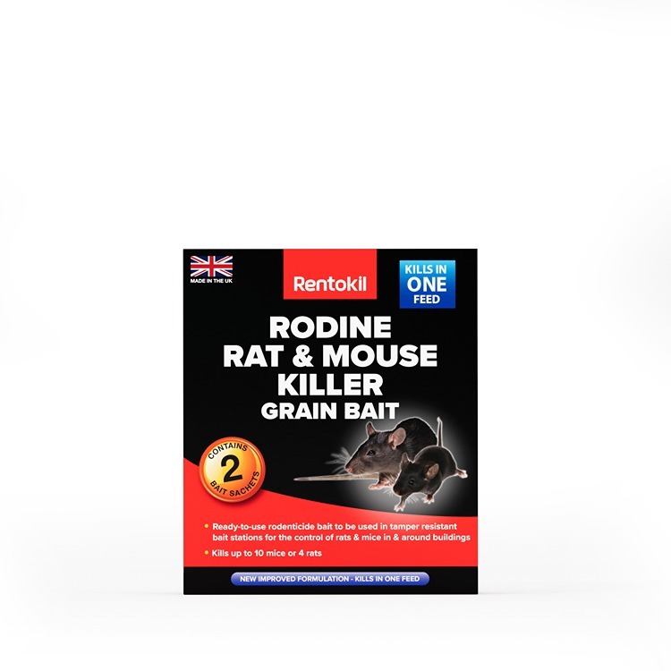 Rentokil Rodine Rat & Mouse Killer Grain Bait 25g 2pk