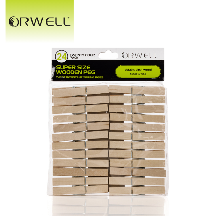 Orwell Super Size Wooden Pegs 24pk