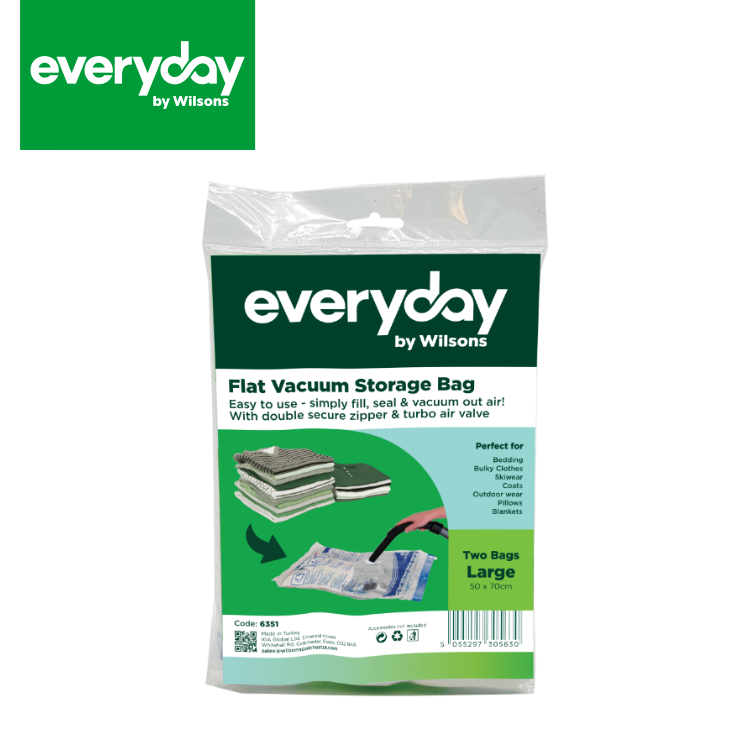 Everyday by Wilsons Flat Vacuum Storage Bags Large 50 x 70cm 2pk