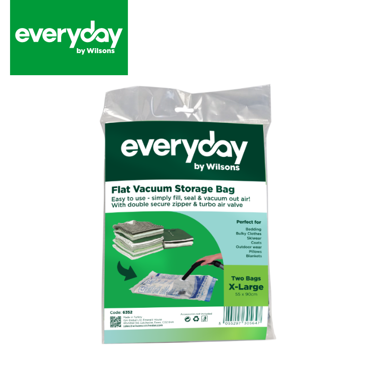 Everyday by Wilsons Flat Vacuum Storage Bags X-Large 55 x 90cm 2pk