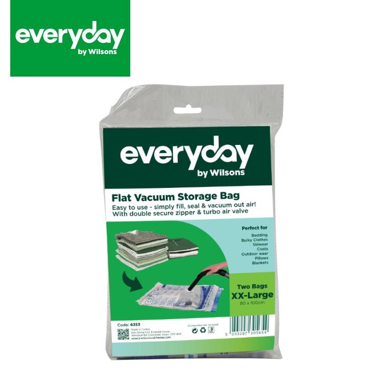 Everyday by Wilsons Flat Vacuum Storage Bags XX-Large 80 x 100cm 2pk
