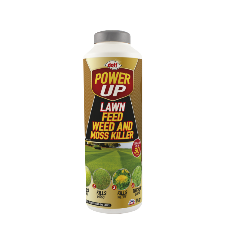 Doff PowerUp Lawn Feed, Weed & Moss Killer 1kg