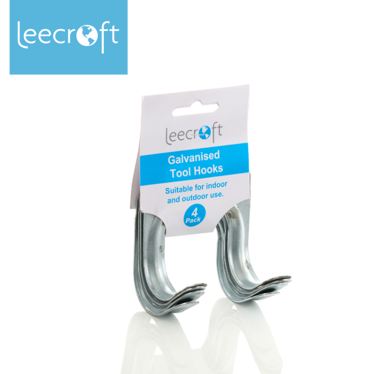 Leecroft Galvanised Tool Hooks Medium 4pk