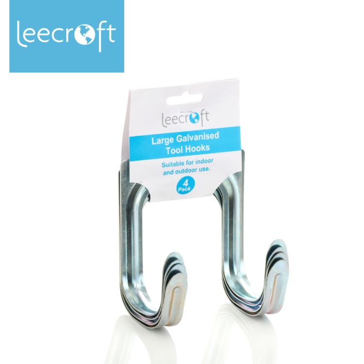 Leecroft Galvanised Tool Hooks Large 4pk 
