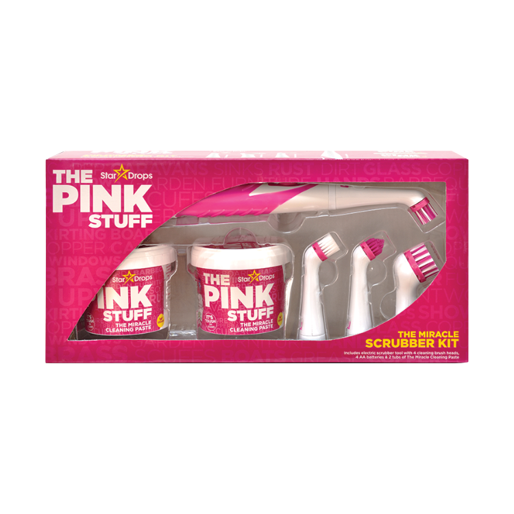 The Pink Stuff Miracle Scrubber Kit With Miracle Cleaning Paste