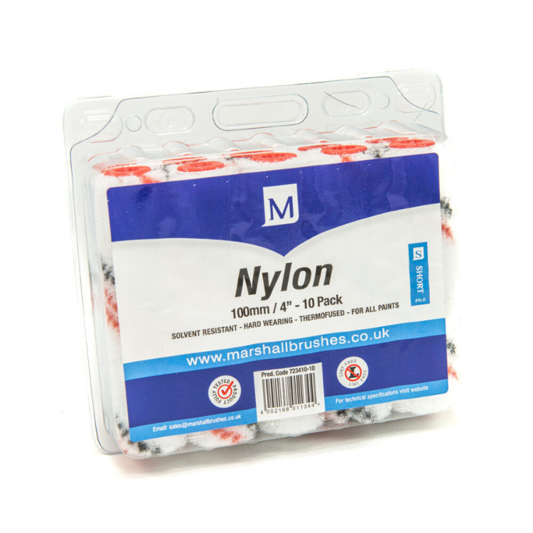 Marshall Nylon Short Pile Mini Roller Refill 4'' 10pk