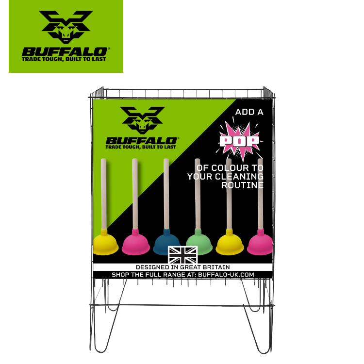 Buffalo POP Dump Bin FSDU - FREE when you buy 2 cases of each colour of Pop Plunger