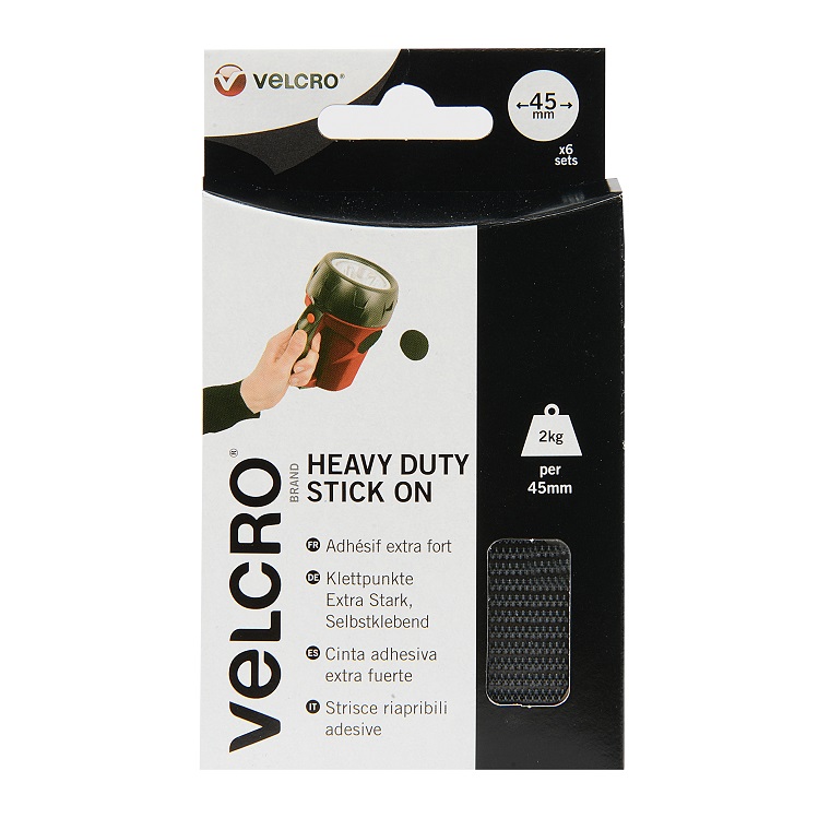 Velcro Giant Heavy Duty Coins Black 45mm